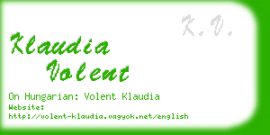 klaudia volent business card